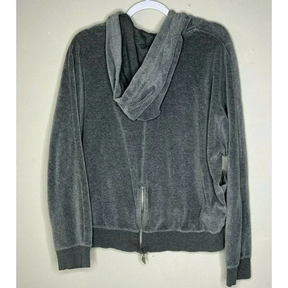 Victoria's Secret Medium Supermodel Essentials Gray Hooded Sweatshirt Full Zip - Picture 3 of 3